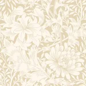 Hoopla Walls Chrysanthemum  Flax Smooth Matt Wallpaper