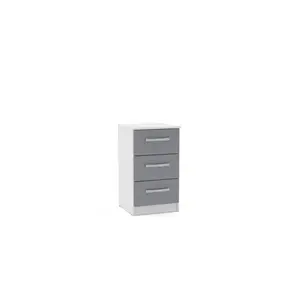 Marquitta 3 Drawer Bedside Table White/Grey