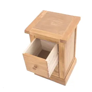 Lucca 2 Drawer Petite Bedside Table Wood Knob