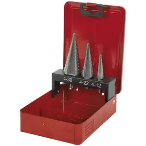 High-Speed HSS M2 Double Flute Step Drill Bit Set - 3 Sizes for Precision Drilling