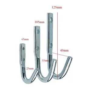 6 x Assorted Galvanised Storage Hooks Wall Mounted, Garages Sheds Tools Garden