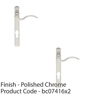 2 PACK - Multi-Point Locking Door Handle - EURO PROFILE - Slim Chrome RIGHT HAND