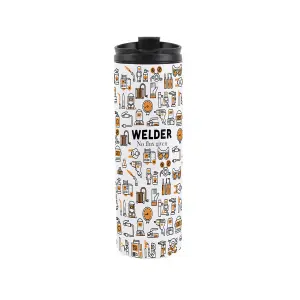 Welder Travel Mug - Novelty Welding Tradesman Gift - Stainless Steel Vacuum-Sealed Double-Walled Hot/Cold Drinks Travel Flask