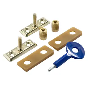 Yale Brass effect Metal Window Stay lock, Pack of 2