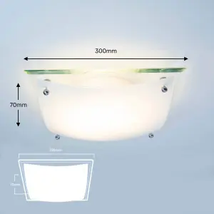 Square 32cm Oyster Ceiling Flush Light