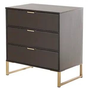 Madrid 3 Drawer Chest in Black Ash (Ready Assembled)