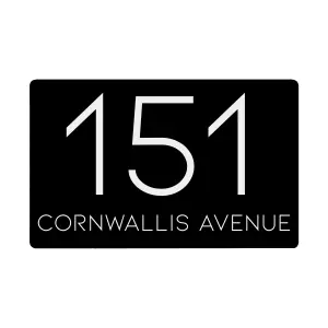 Personalised Aluminium House Plaque with Solar Light Customised with Your House Number and Street Name 160 x 280mm Black