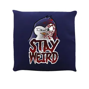 Psycho Penguin Stay Weird Cushion Navy (One Size)