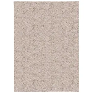 Shaggy Rug PAMPLONA High Pile Modern Beige 140x200 cm