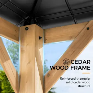 Sunjoy FSC Cedar Wood Gazebo BRURI - 393cm x 335cm, Anthracite