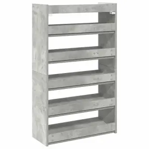 Berkfield Shoe Rack Concrete Oak 60x25x100 cm Engineered Wood