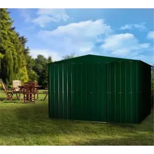 10 x 8 Apex Metal Garden Shed - Heritage Green (10ft x 8ft / 10' x 8' / 3.1m x 2.5m)