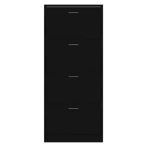 Shoe Cabinet Black 63x24x147 cm Engineered Wood