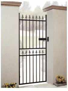 Corfe Premium Range Spear Top Tall Single Gate - Steel - Fits Gap of 991 mm x 1778 mm High - Electro Galv./Black Powder Coated