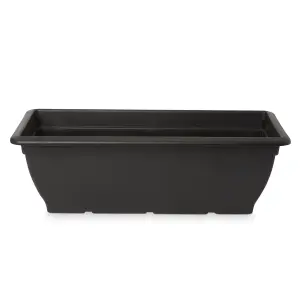 Verve Florus Black Plastic Bell Rectangular Trough (H)20cm (W)24.5cm