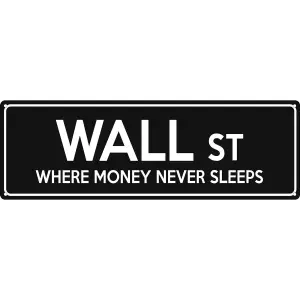 Grindstore Wall St Slim Tin Sign Black (One Size)