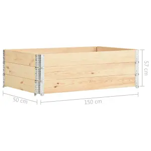 Berkfield Raised Beds 3 pcs 50x150 cm Solid Pine Wood (310055)