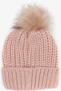 Women's Barbour Saltburn Bobble Hat - Pink - One Size