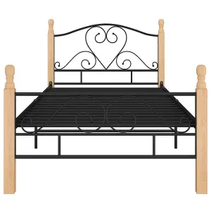 Berkfield Bed Frame Black Metal 90x200 cm