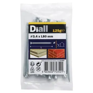 Diall Galvanised Masonry nail (L)80mm (Dia)3.4mm 125g