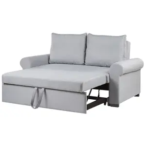 Beliani Retro Sofa Bed SILDA Light Grey