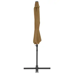 Berkfield Cantilever Umbrella with Steel Pole Taupe 300 cm