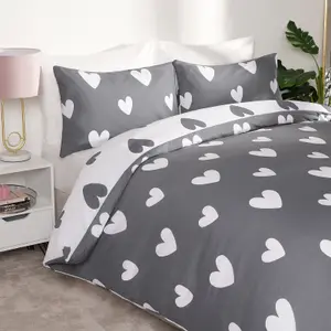 Love Heart Decorative Printed Duvet Cover Set with Pillowcase