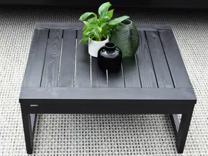 Wooden Garden Table Small Square Outdoor Black Table Garden Balcony Patio Cori