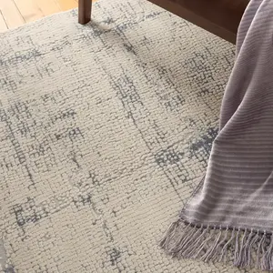 Ivory Blue Dotted Luxurious Modern Easy to Clean Rug For Bedroom & Living Room-160cm X 221cm