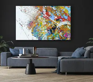 White Wash Of Paint And Colours Canvas Print Wall Art - Medium 20 x 32 Inches