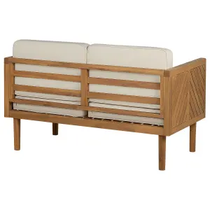 Garden Sofa BARATTI Acacia Wood Light Wood 2 Seater