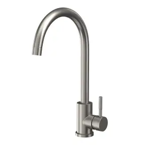 Manhattan Brushed Stainless Steel Kitchen Mixer Tap t42