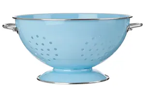 Maison by Premier Pastel Blue Enamel Retro Colander