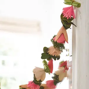 Artificial Ombre Sola Flower Garland - Colourful Hand Painted Faux Fake Floral Home Decoration - Measures L90cm