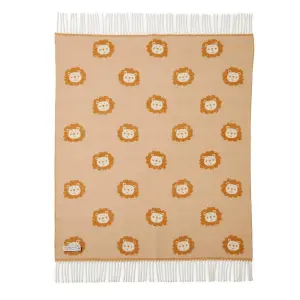 Tweedmill 100% Pure New Merino Wool Lion Baby Blanket/Throw Orange 75cm x 100cm