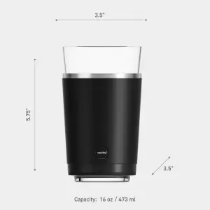 Asobu Drinks Glass with Vacuum Insulated Double Walled Sleeve 490ml Black