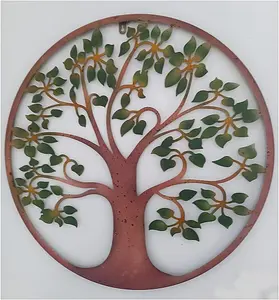 Green Leaf Tree of Life wall art screen plaque garden décor