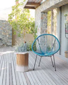 Garden Chair ACAPULCO II PE Rattan Blue