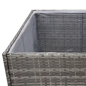 Berkfield Garden Planter Grey 80x80x80 cm Poly Rattan