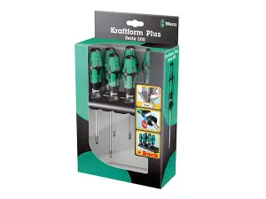 Wera 05105622001 Kraftform Plus Lasertip 335/350/355/6 Screwdriver Set, 6 Piece WER105622