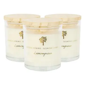 Soy Wax Scented Candles - 130g - Lemongrass - Pack of 3