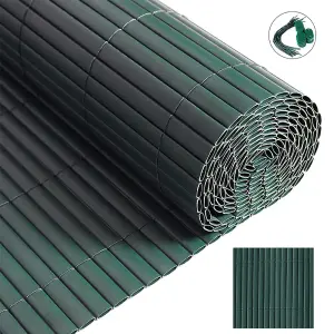 Green PVC Privacy Fence Sun Blocked Screen Panel Blindfold for Balcony 1 x 3 M