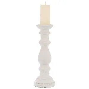 Hill Interiors Column Candle Holder White (45cm x 16cm x 16cm)