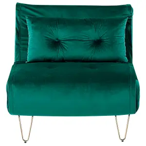 Sofa Bed VESTFOLD Dark Green Velvet