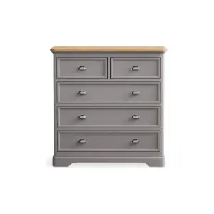 Ashton Oak and Light Grey Painted 2 Over 3 Chest of drawers