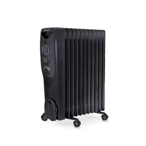 Pro Breeze 2500W Oil Filled Radiator with 11 Fins - Black