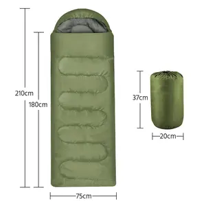 Yaheetech Green Adult Envelope Sleeping Bag Single Person for 3 Seasons