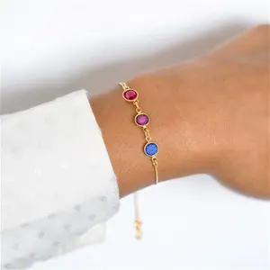 Family Birthstone Sliding Bracelet