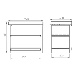 Waltons 1m Garden Potting Bench Pressure Treated