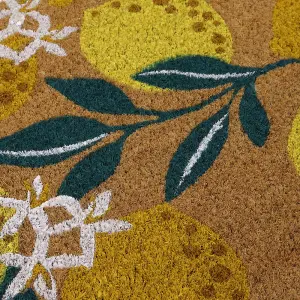 Eco-Friendly Latex Backed Coir Door Mat, Lemons